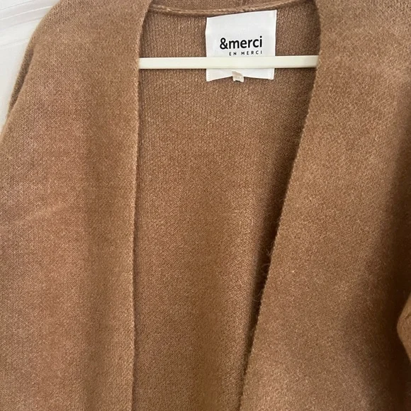 Tan Women's Cardigan Sweater - Picture 2 of 4